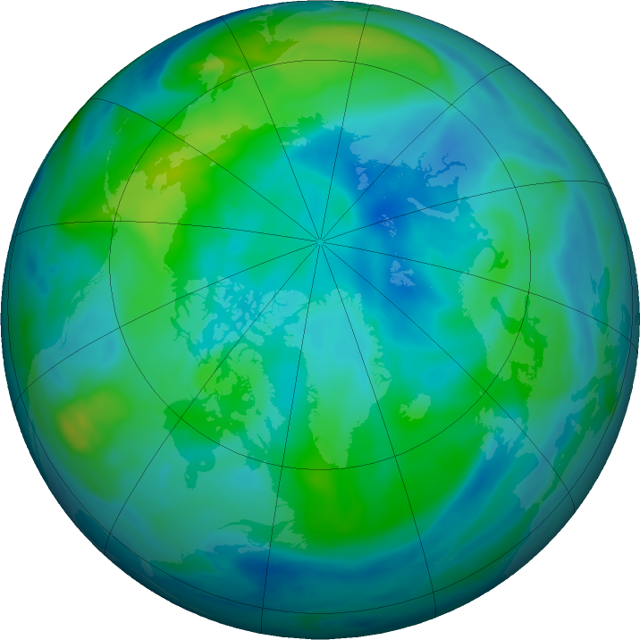 Arctic ozone map for 10 October 2019